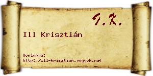 Ill Krisztián névjegykártya